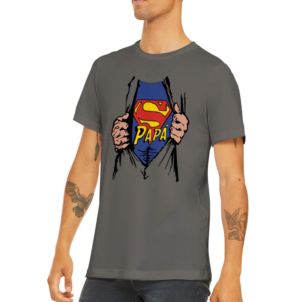 Quote T-shirt - For Dad Artwork - Super Papa - Premium Unisex T-shirt