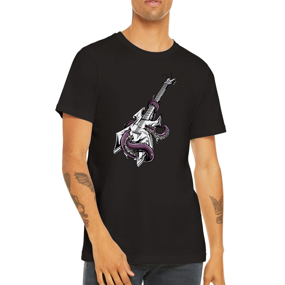 Musik-T-Shirts - Gitarren-Tintenfisch-Rock-Grafik - Premium-Unisex-T-Shirt 