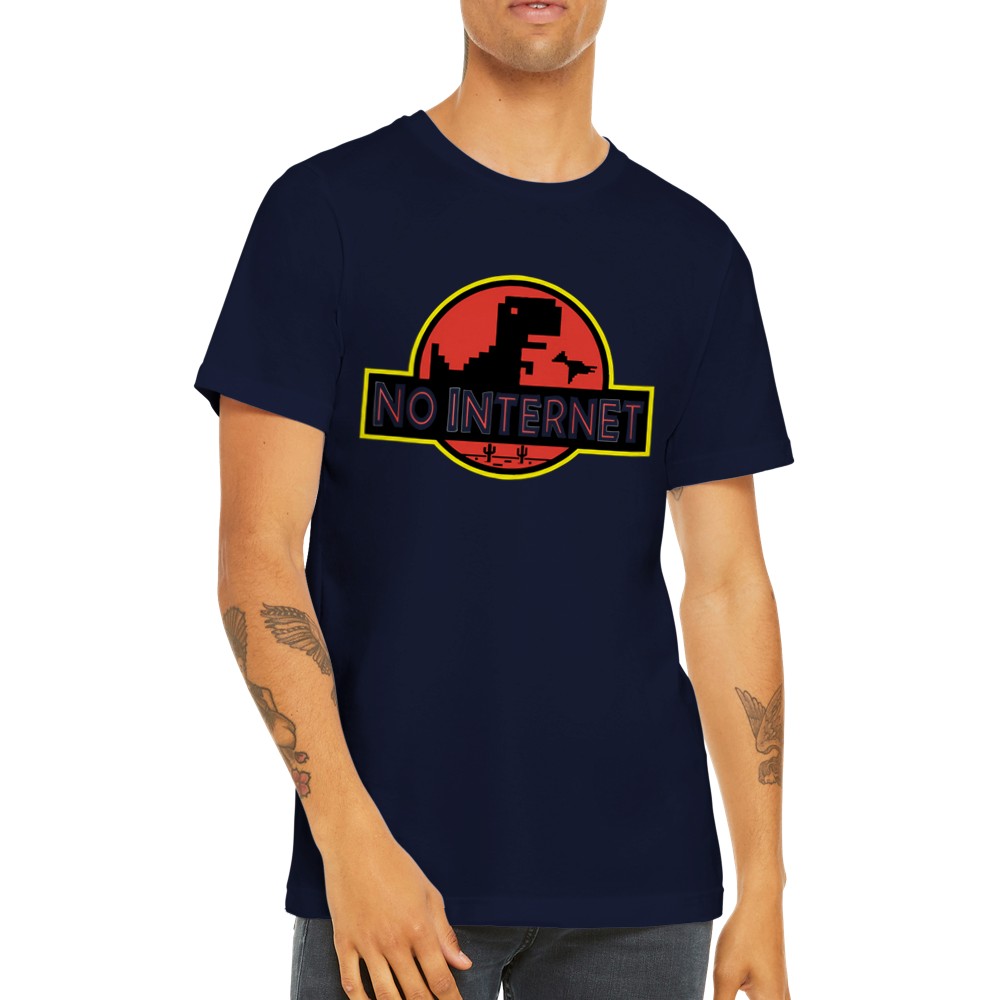 Citat T-shirt - Sjove Designs - Jurassic No Internet Premium Unisex T-shirt