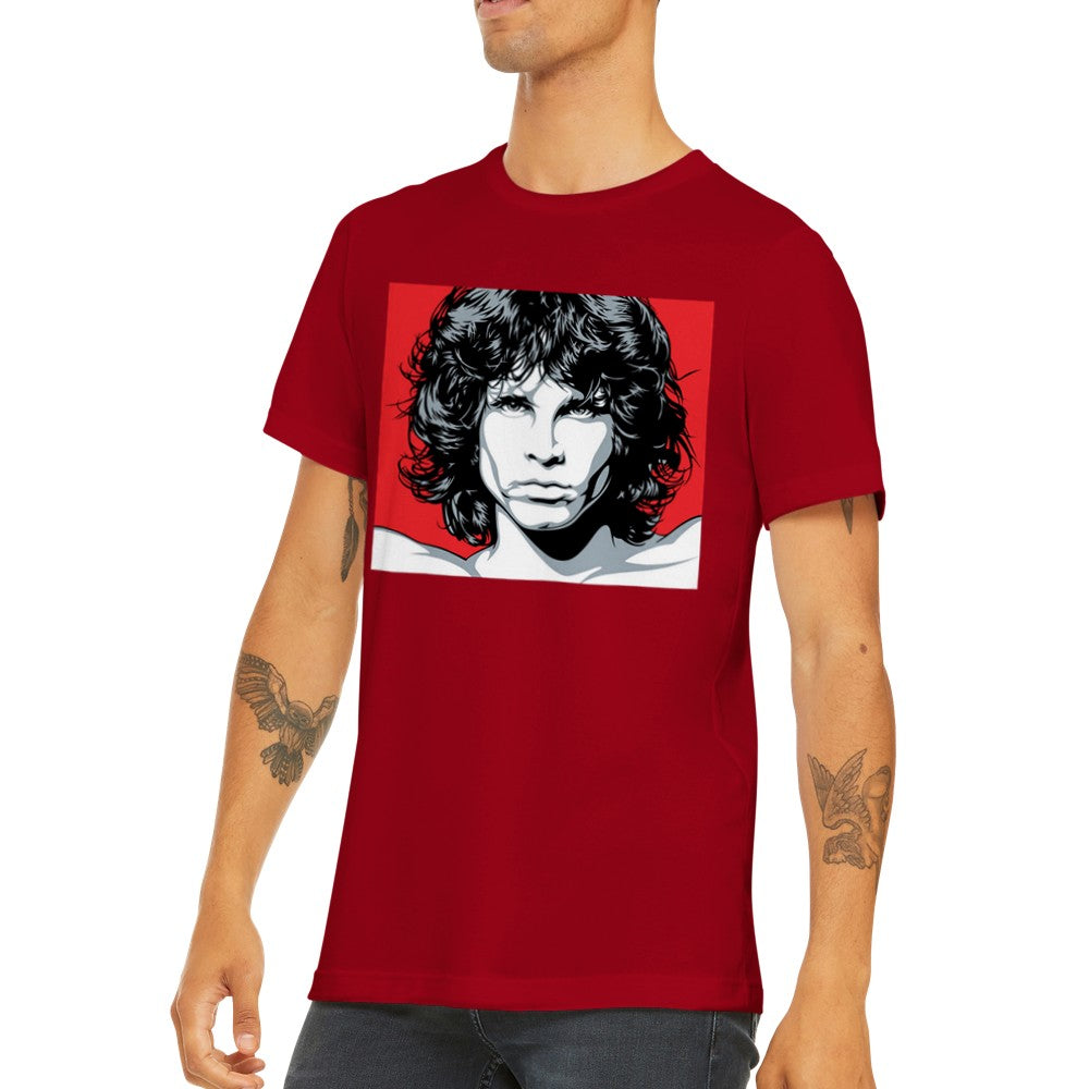Musik T-Shirt - Jim Morrison Artwork - Morrison Draw Art Premium Unisex T-Shirt 