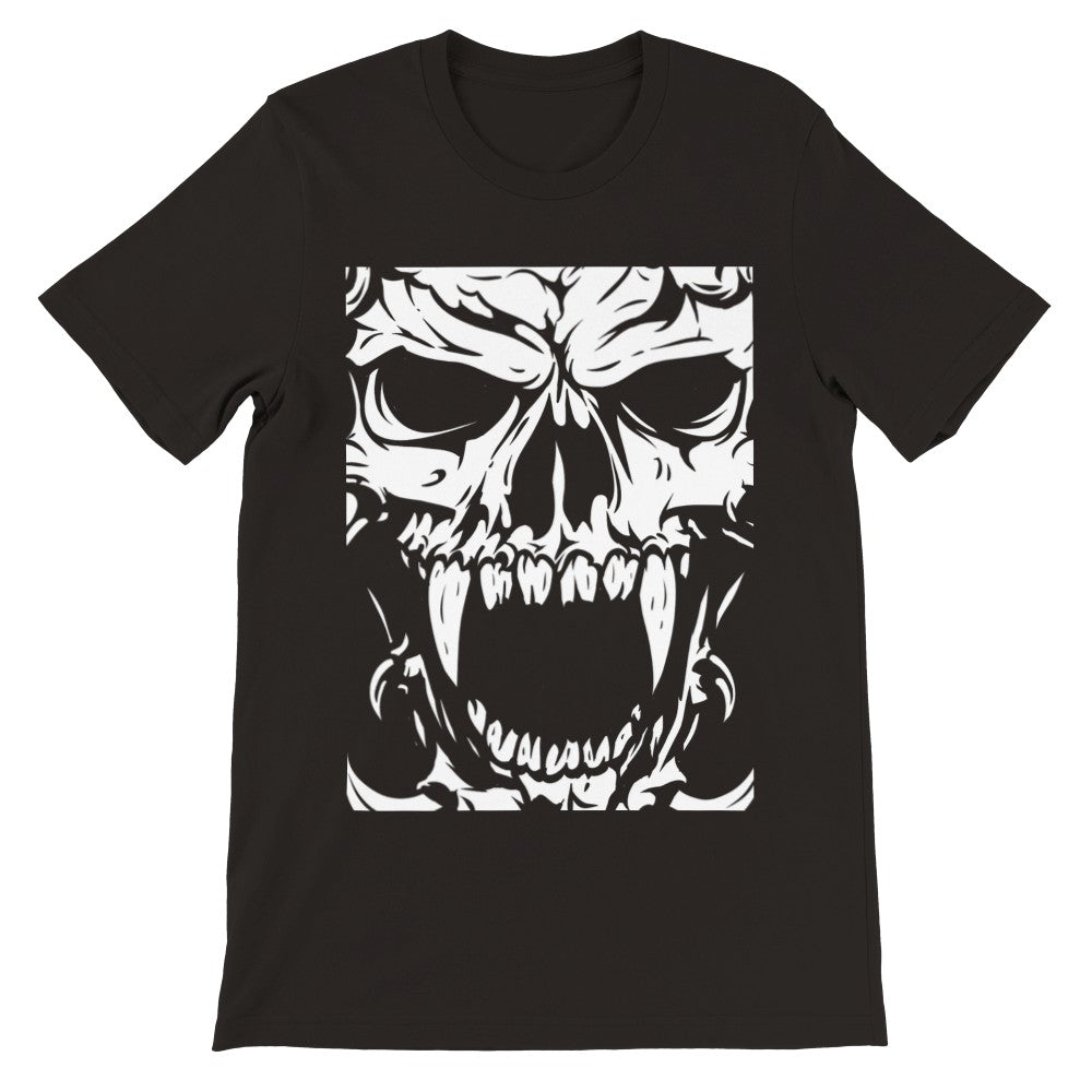 Grafik-T-Shirts - böser Dämonenschädel - Premium-Unisex-T-Shirt 