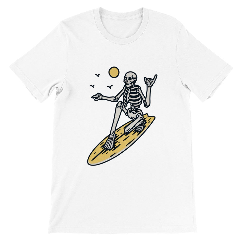 Funny T-shirts - The Skull Surfer - Premium Unisex T-shirt