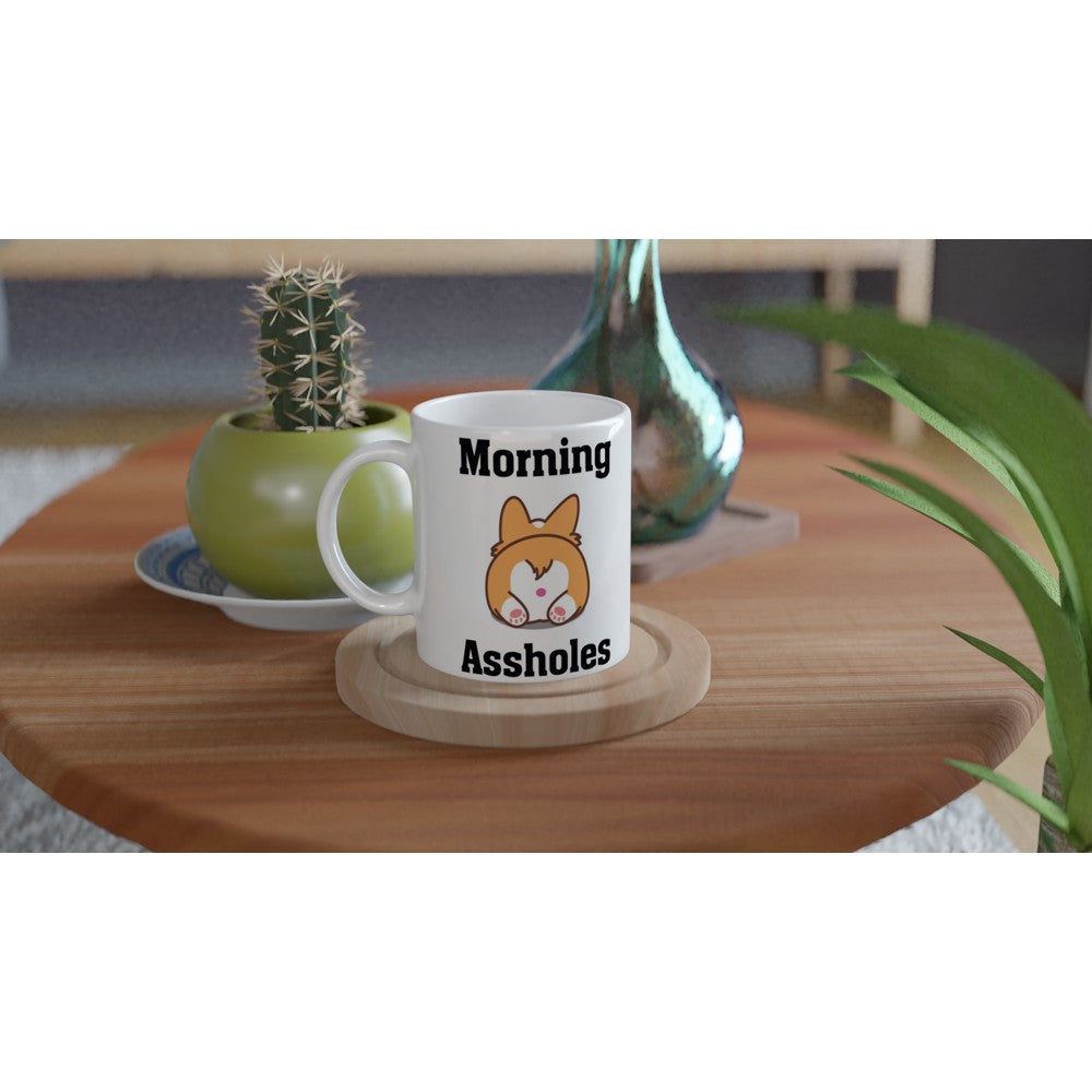 Tasse – lustige Zitate – French Bulldog Morning Assholes