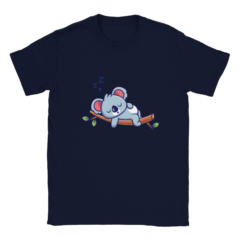 Børne T-shirt - Sød Sleppy Koala - Klassisk Børne Crewneck T-shirt