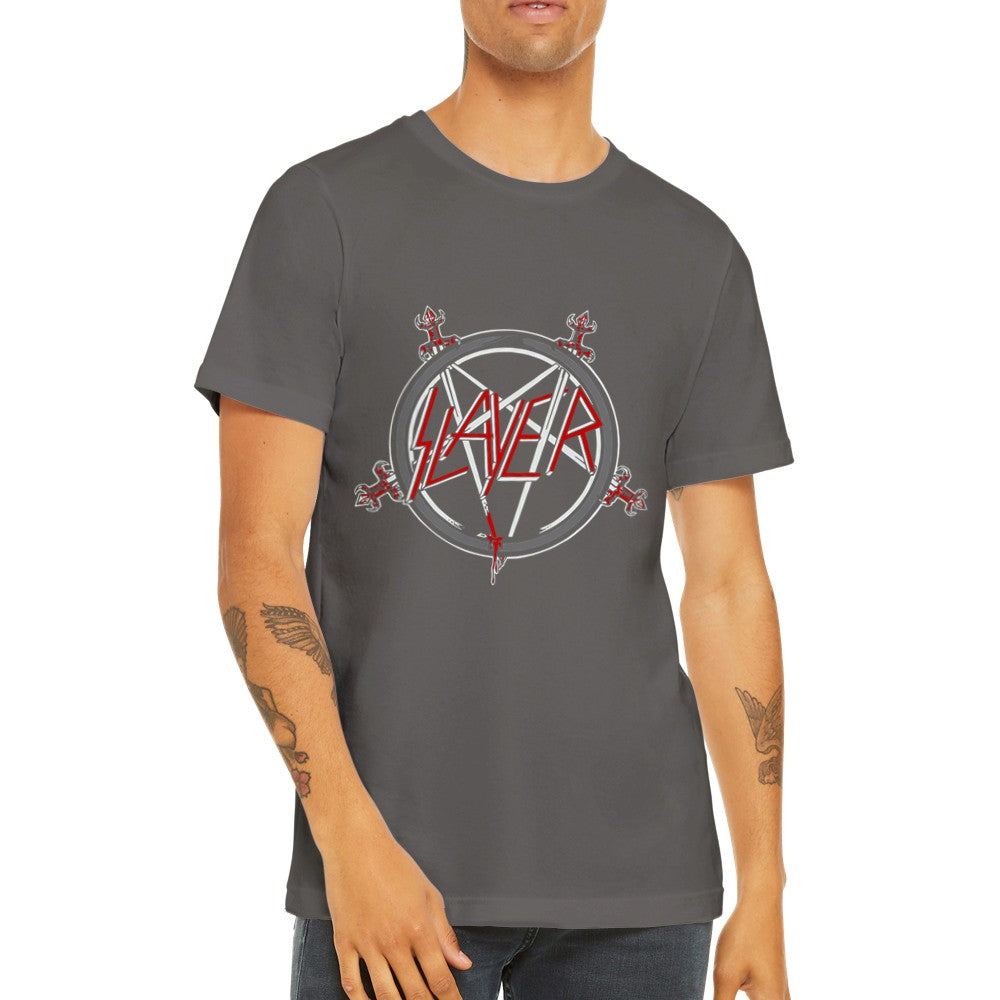 Musik T-shirt - Slayer Artwork - Slayer Pentagram Artwork Premium Unisex T-shirt