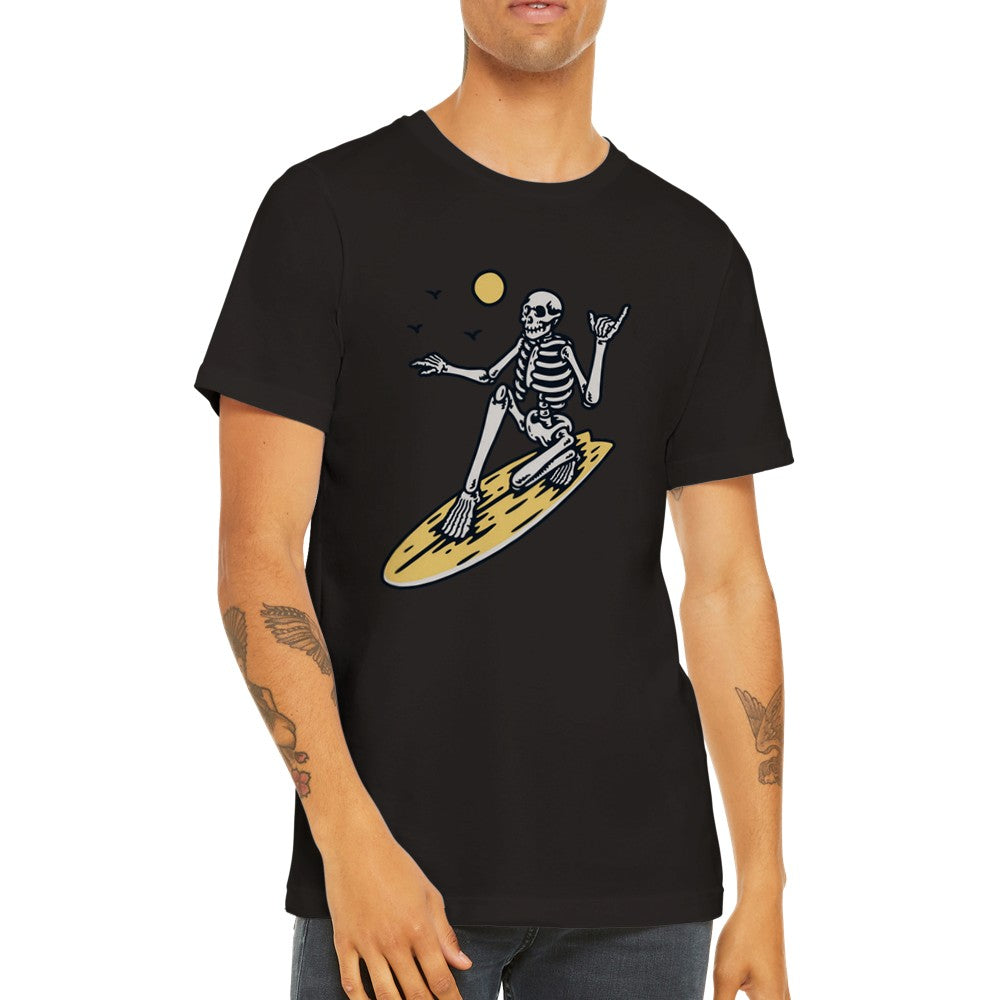 Funny T-shirts - The Skull Surfer - Premium Unisex T-shirt