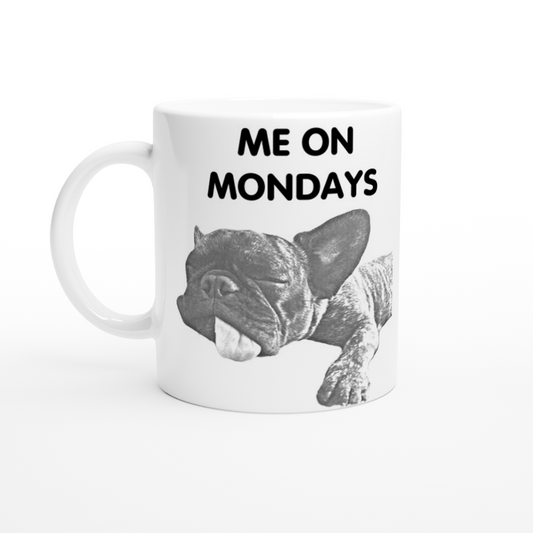 Becher – lustige französische Bulldogge – ich am Montag