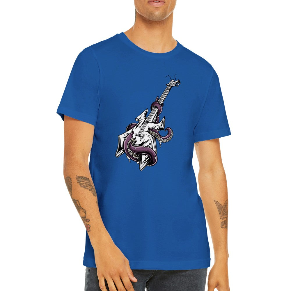 Musik T-shirts - Guitar Squid Rock Artwork - Premium Unisex T-shirt