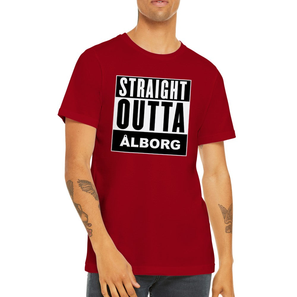 Sjove By T-shirt - Straight Outta Ålborg - Premium Unisex T-shirt