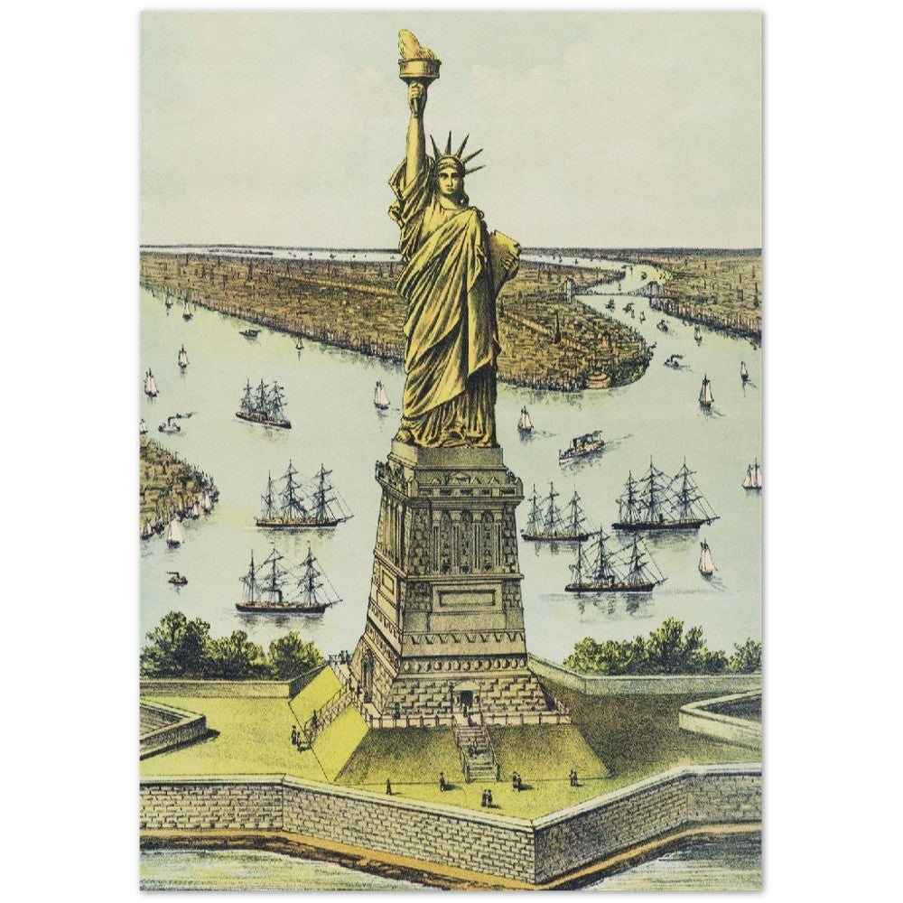 Plakat - New York Statue of Liberty af Curier and Ives (By Plakat - Premium Mat Papir