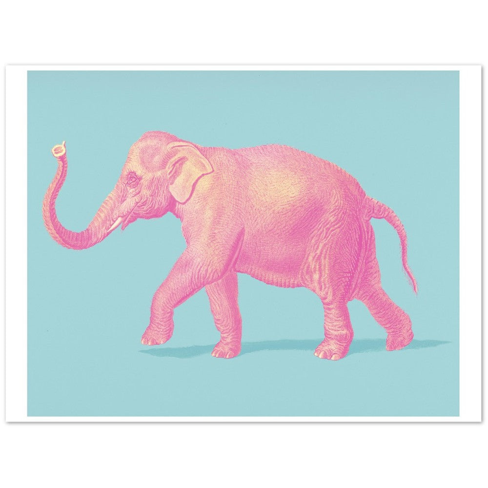 Plakat - Vintage Elefant Pastel Artwork Plakat - Mat Museums Plakat Papir