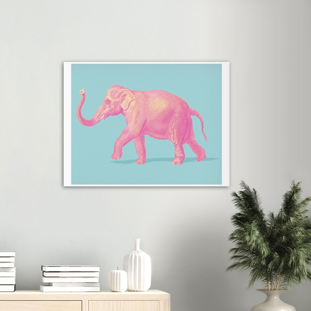 Plakat - Vintage Elefant Pastel Artwork Plakat - Mat Museums Plakat Papir