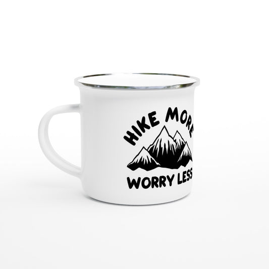 Enamel Cross - Funny Quotes Camping - Hike More Worry Less
