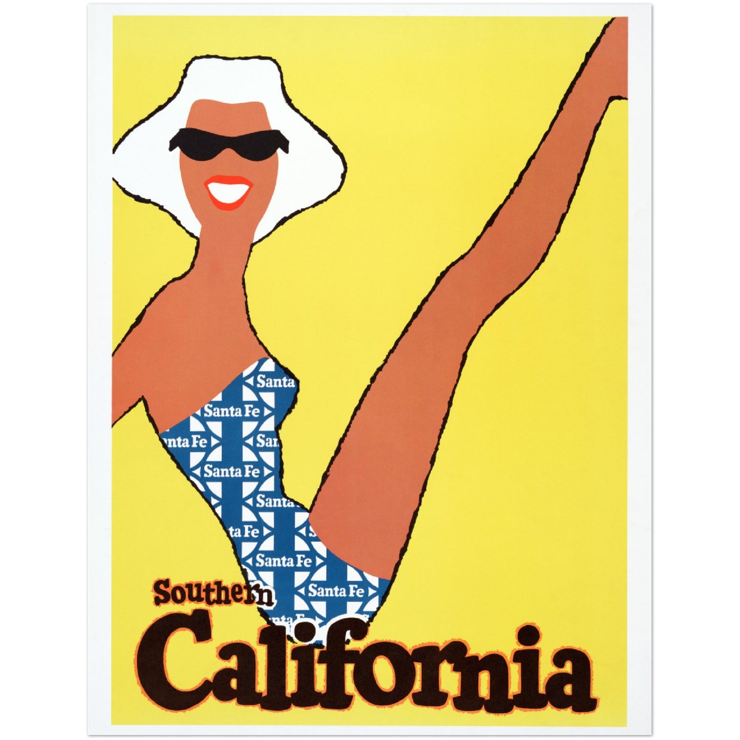 Plakat - Southern California Pige i Santa Fe i Badedragt (1963) Premium Mat Plakat Papir