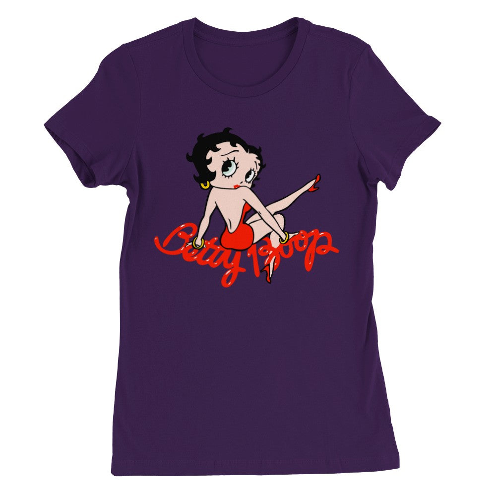 T-shirt - Betty Boop Klassik Artwork - Premium Kvinde Crewneck T-shirt