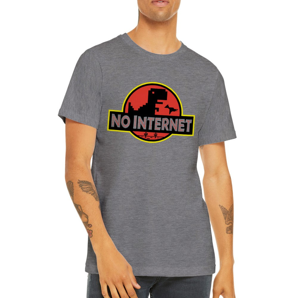 Quote T-shirt - Funny Designs - Jurassic No Internet Premium Unisex T-shirt