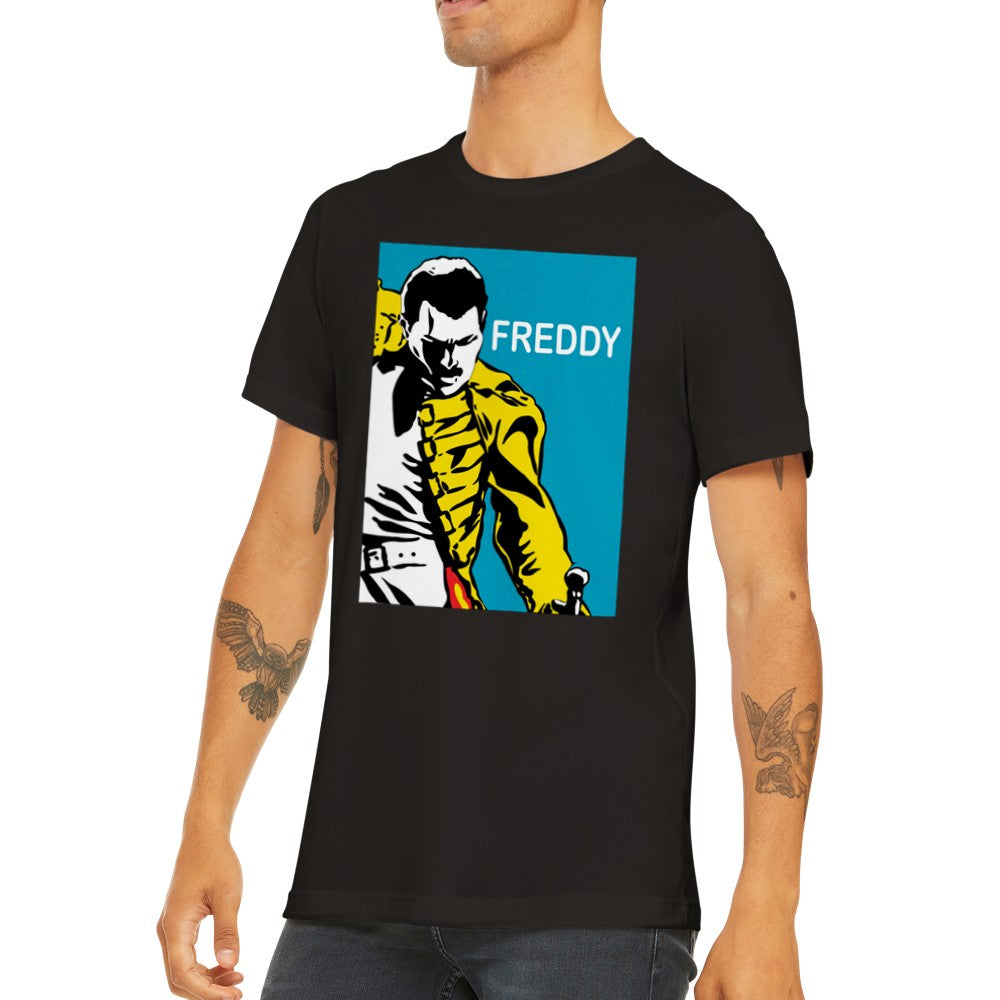 Musik-T-Shirt - Queen Artwork - Freddy Retro Art Premium Unisex T-Shirt 