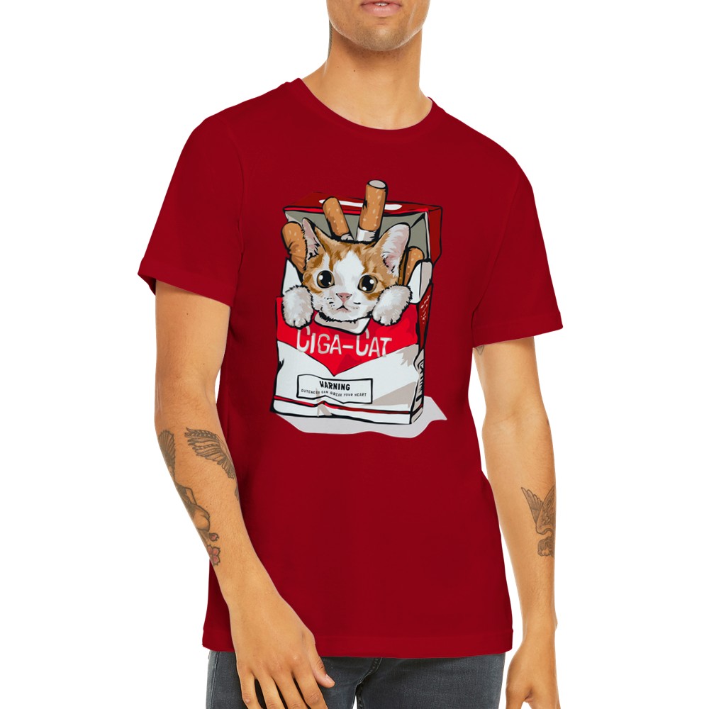 Funny T-Shirts - Cat - Ciga-cat - Premium Unisex T-shirt