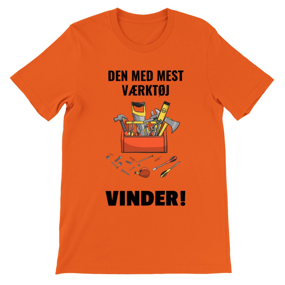 Zitat T-Shirt - Handwerker - Derjenige mit den meisten gewonnenen Werkzeugen - Premium Unisex T-Shirt 