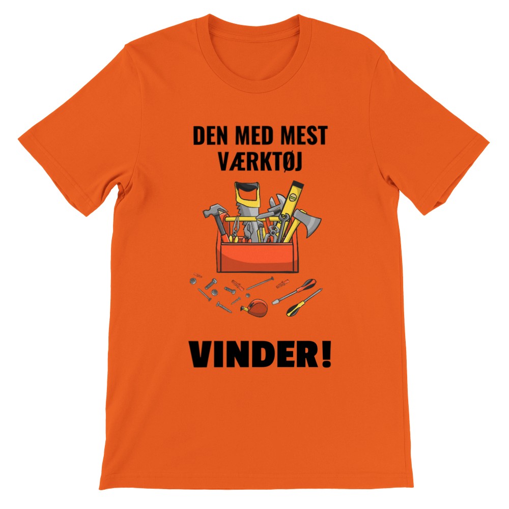 Citat T-shirt - Håndværker - Den Med Mest Værktøj Vindet - Premium Unisex T-shirt