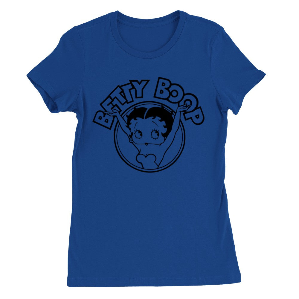T-shirt - Betty Boop Black Classic Artwork - Premium Women's Crewneck T-shirt 