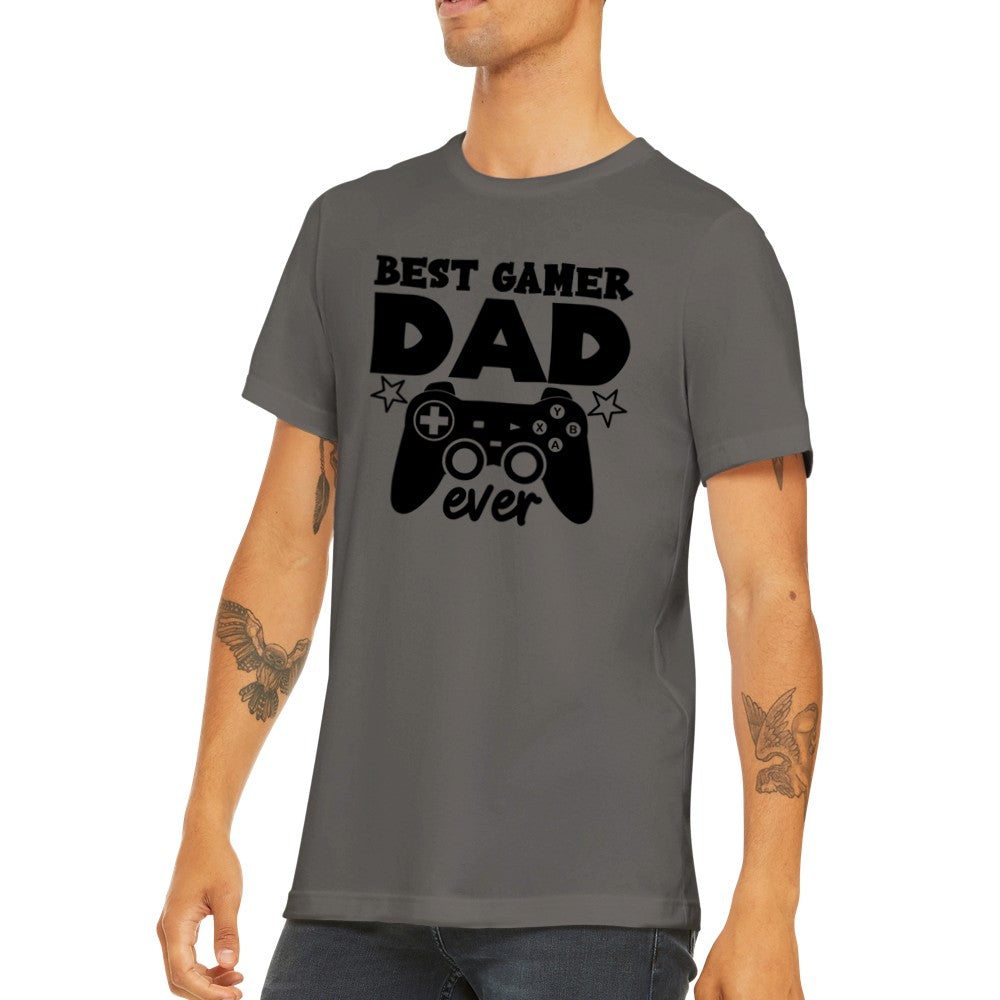 Zitat T-Shirt - Papa Zitate - Best Gamer Dad Premium Unisex T-Shirt