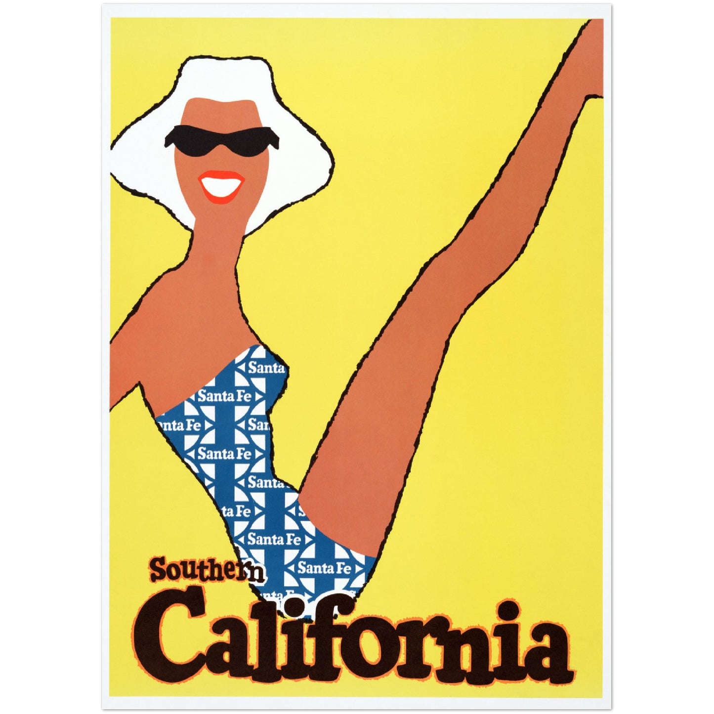 Plakat - Southern California Pige i Santa Fe i Badedragt (1963) Premium Mat Plakat Papir