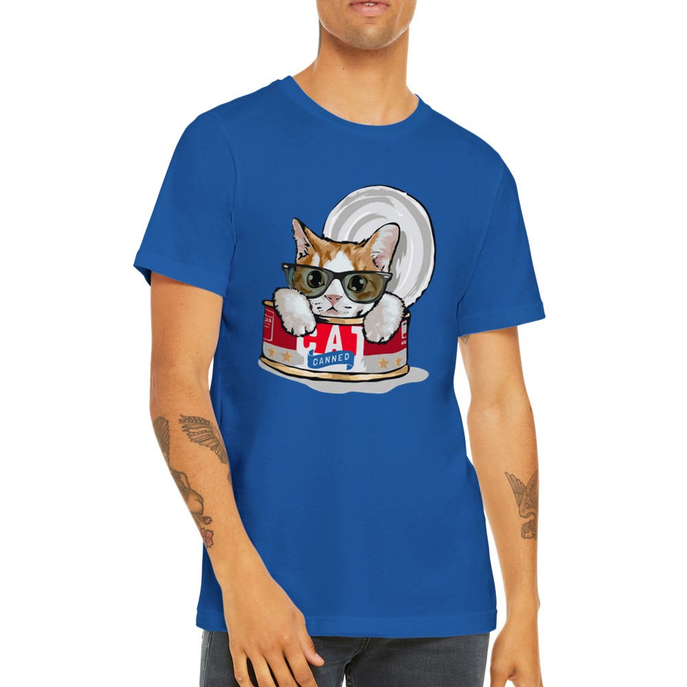 Lustige T-Shirts - Katze - Katze in einer Dose - Premium Unisex T-Shirt 