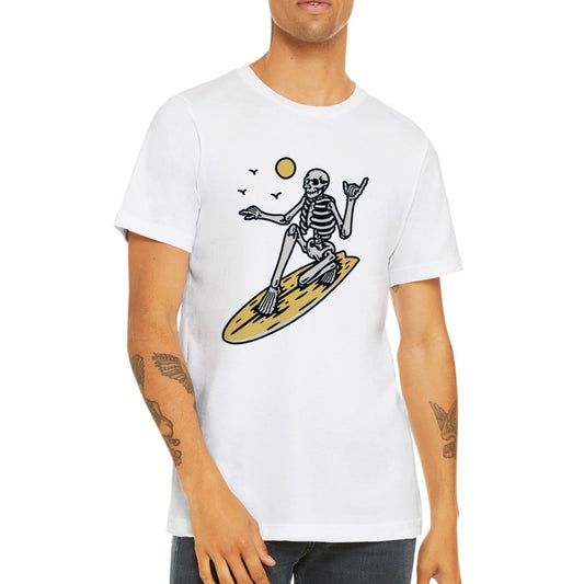 Funny T-shirts - The Skull Surfer - Premium Unisex T-shirt