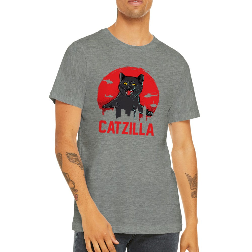 Sjove T-shirts - Kat Catzilla - Premium Unisex T-shirt