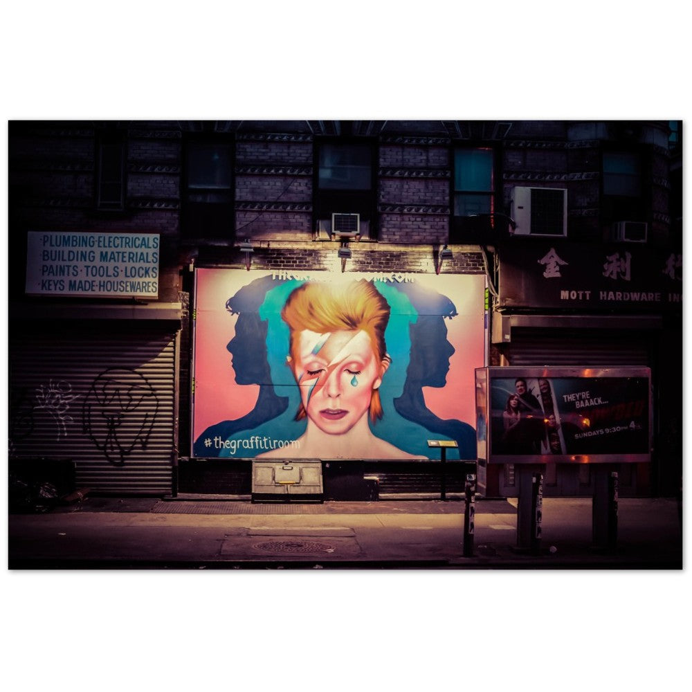 Poster - Street Art David Bowie in New York - Artwork Music