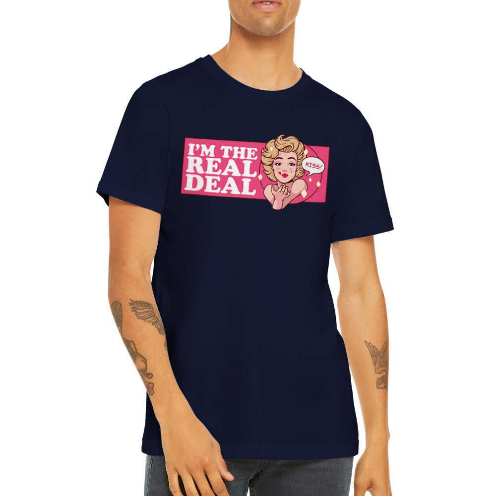 Citat T-shirt - Marilyn Monroe Im The Real Deal - Premium Unisex T-shirt