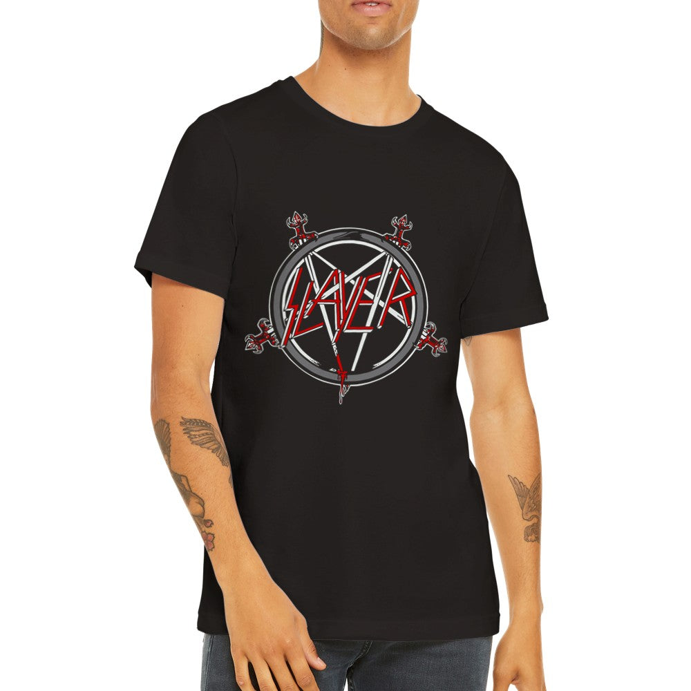 Musik T-shirt - Slayer Artwork - Slayer Pentagram Artwork Premium Unisex T-shirt