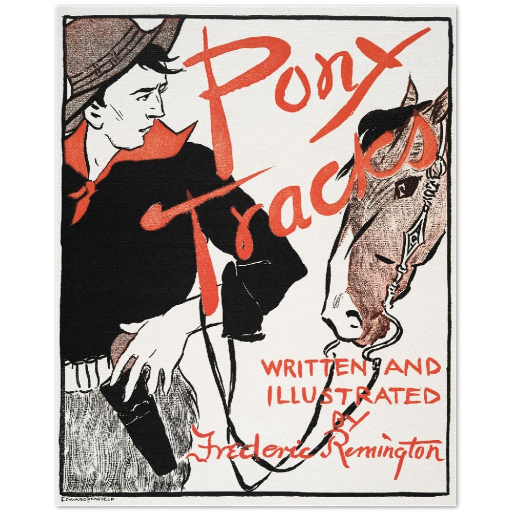Plakat - Retro Reprint af Pony Tracks (1895) af Edward Penfield