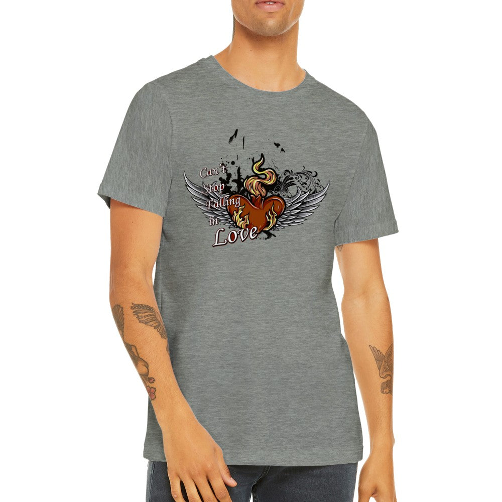 Artwork T-shirts - Cant Stop Falling In Love Fire Heart - Premium Unisex T-shirt