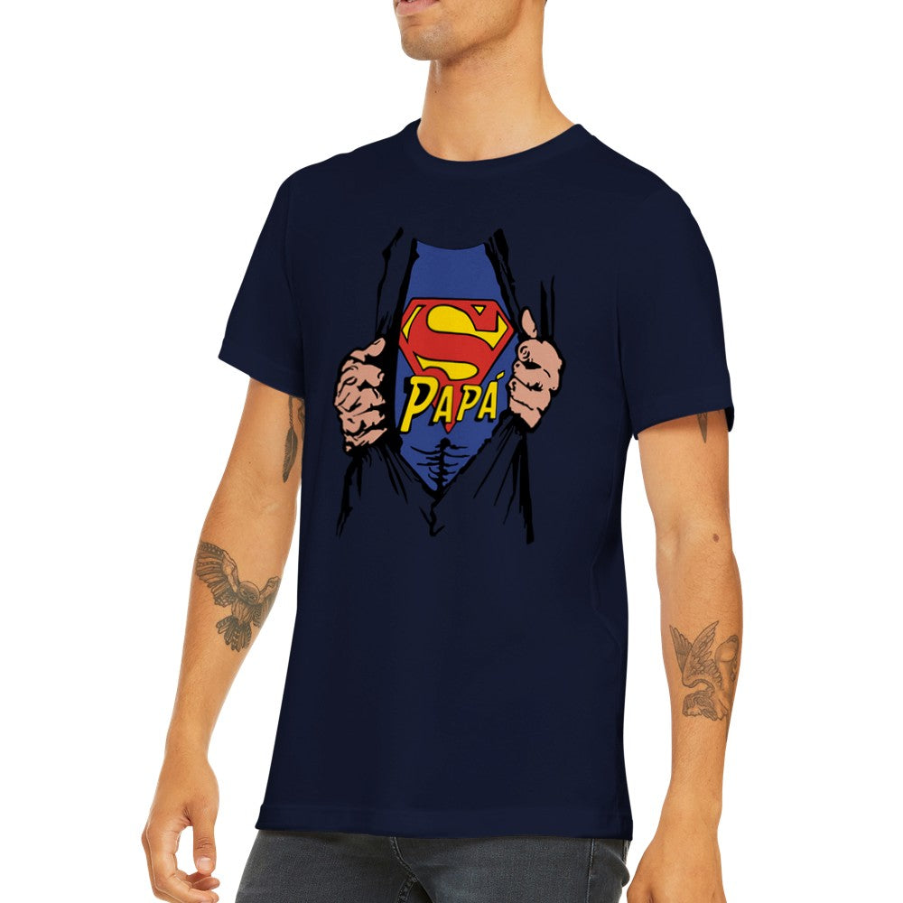 Zitat T-Shirt - Für Papa Artwork - Super Papa - Premium Unisex T-Shirt