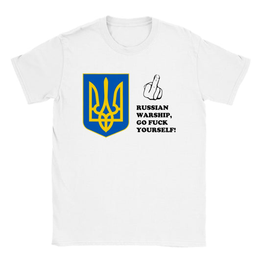 Ukraine T-shirt - Russian Warship Go F*** Yourself - Klassisk Unisex T-shirt