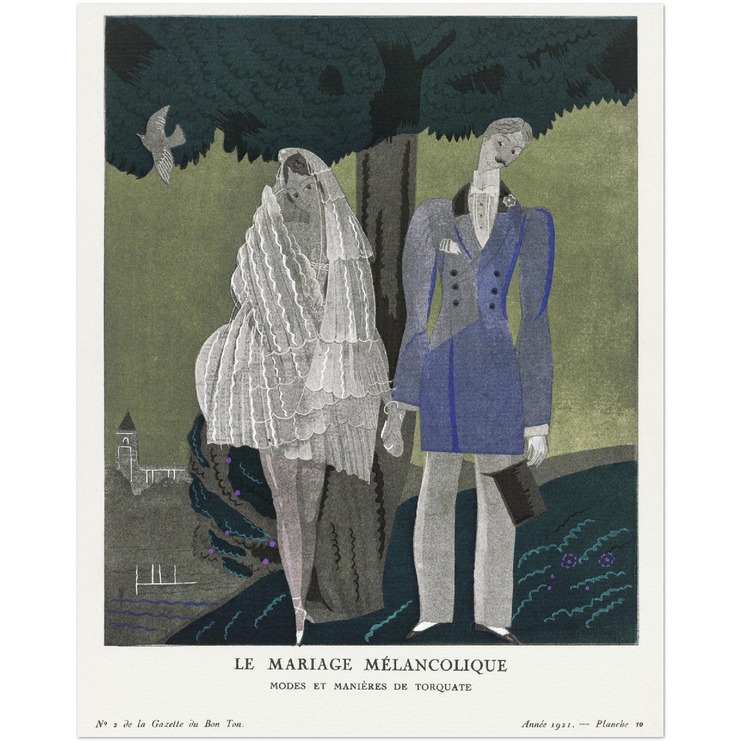 Plakat - die melancholische Ehe, Modes et Manières de Torquate (1921) Charles Martin