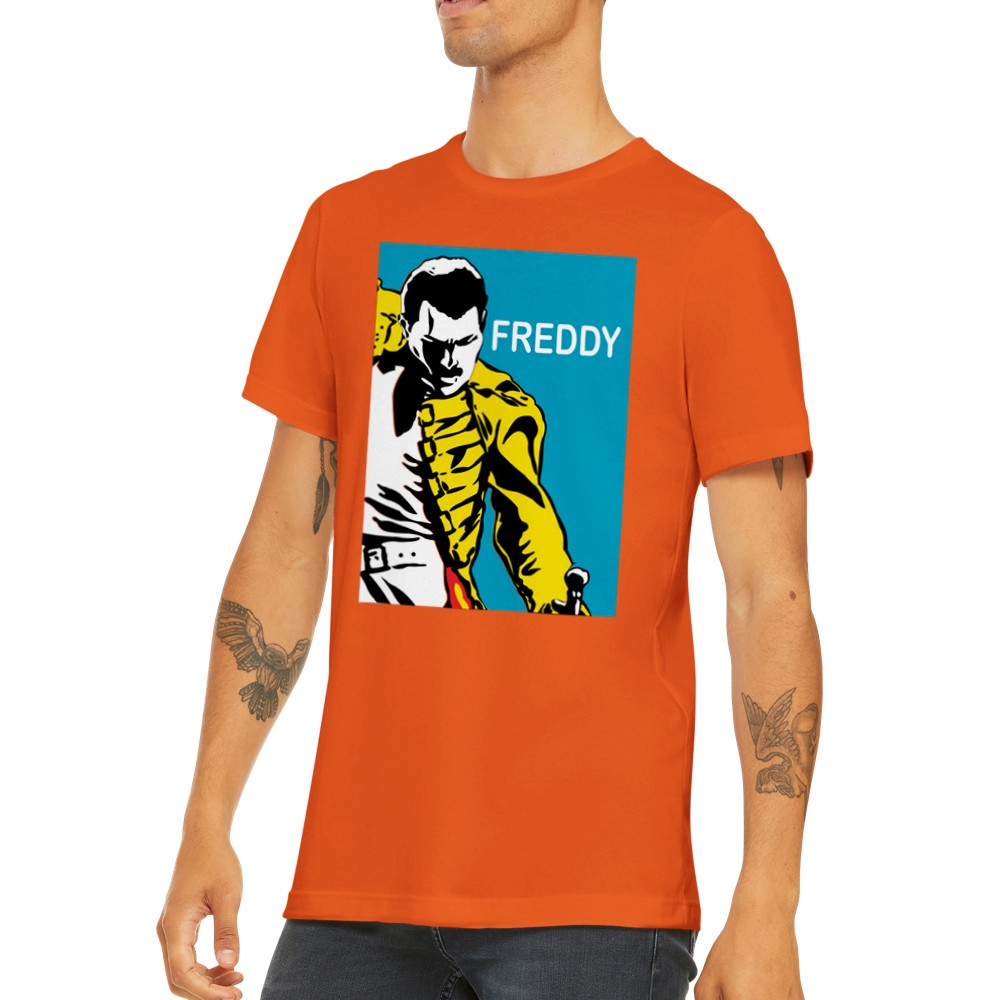 Music T-shirt - Queen Artwork - Freddy Retro Art Premium Unisex T-shirt
