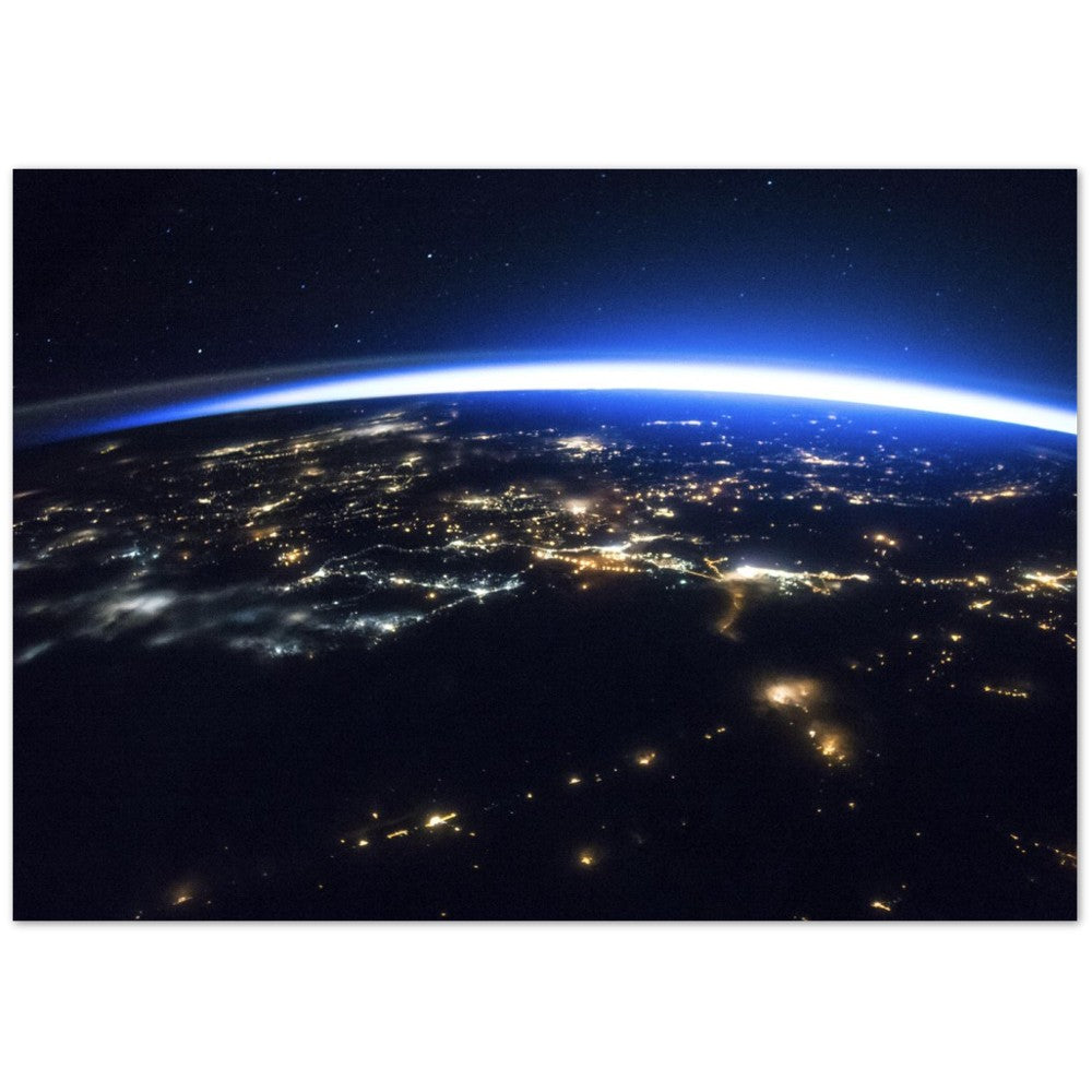 Poster - Nachtansicht beleuchteter Städte der nördlichen Hemisphäre - Original von der NASA