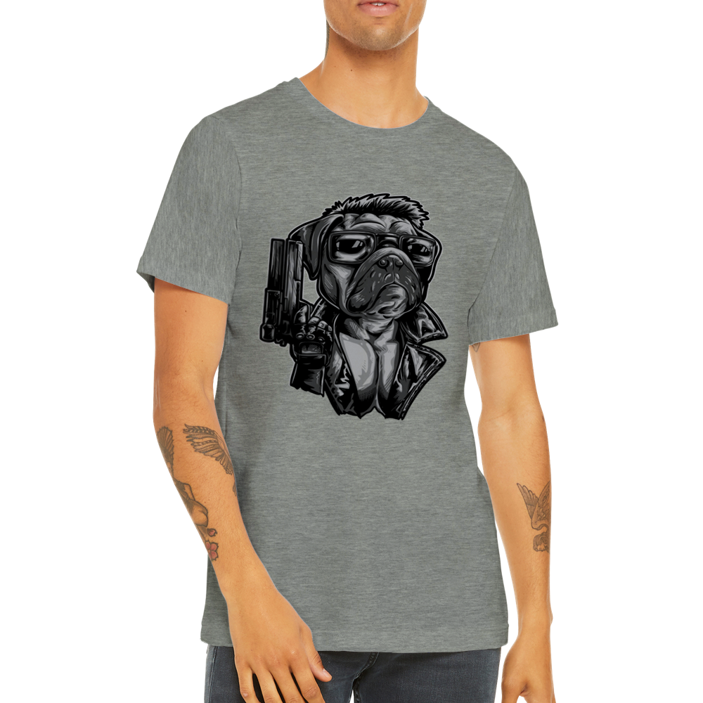 Funny T-Shirts - French Bulldog Frencinator Premium Unisex T-shirt