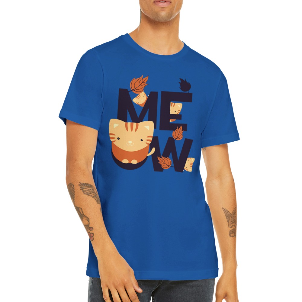 Fun T-Shirts - Cat Artwork MEOW - Premium Unisex T-shirt