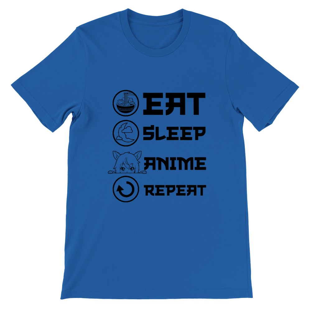 Quote t-shirt - Anime - Eat, Sleep, Anime, Repeat - Premium Unisex T-shirt 