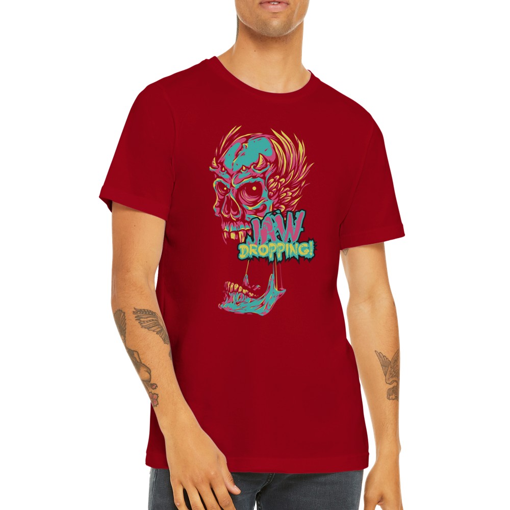 Artwork T-Shirts – Totenkopf Jaw Dropping Pop Retro – Premium Unisex T-Shirt 