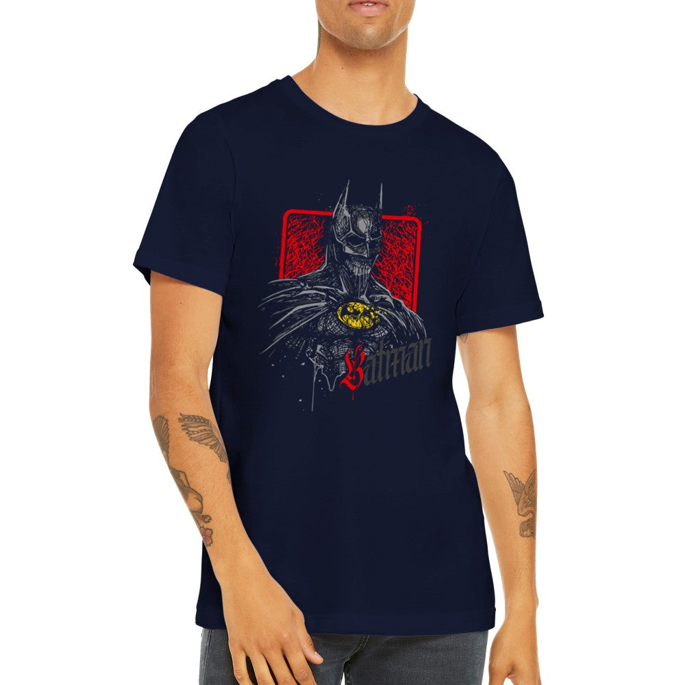 T-Shirt - The Bat Artwork - Fledermaus-Zombie-Zeichnung Premium-Unisex-T-Shirt 