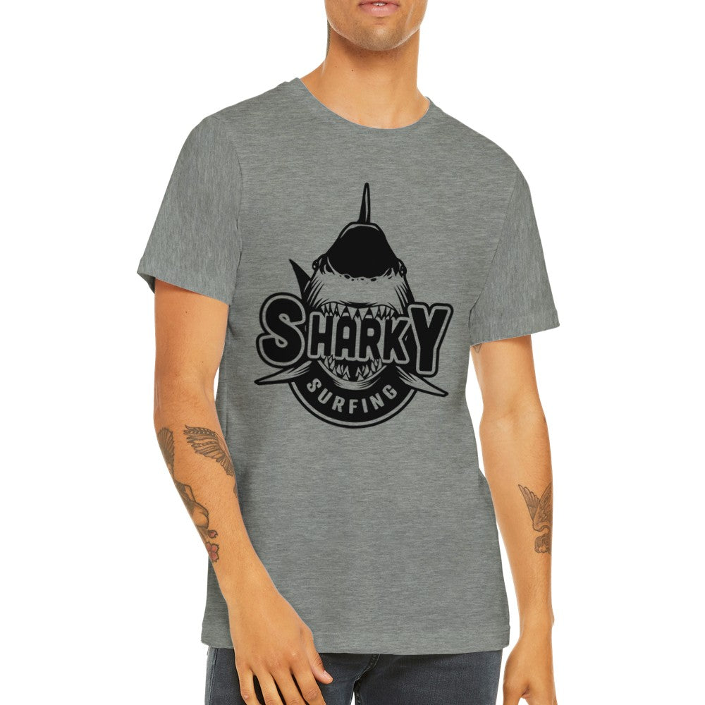 Fun T-Shirts - Shark Surfing artwork Premium Unisex T-shirt