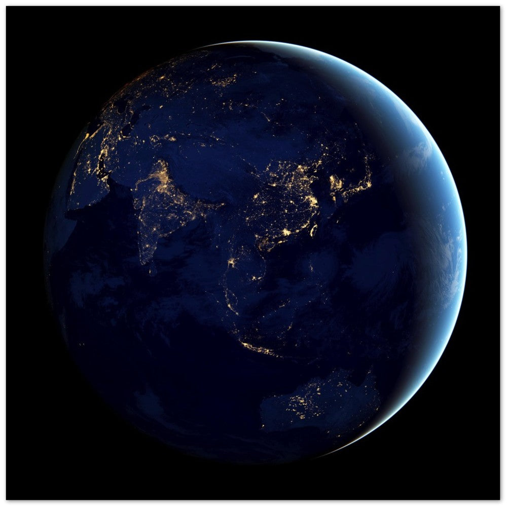 Plakat - Asia and Australia at night - Af NASA - Mat Plakat Papir