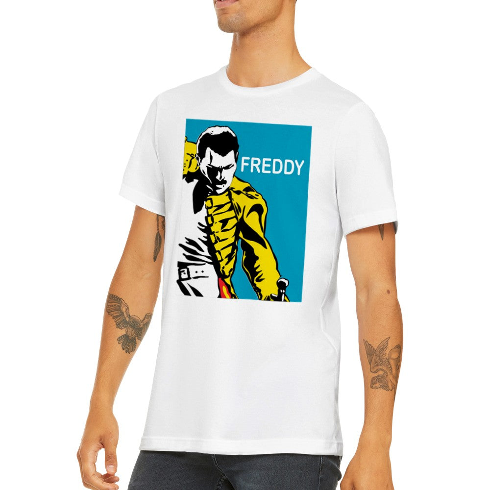 Musik-T-Shirt - Queen Artwork - Freddy Retro Art Premium Unisex T-Shirt 