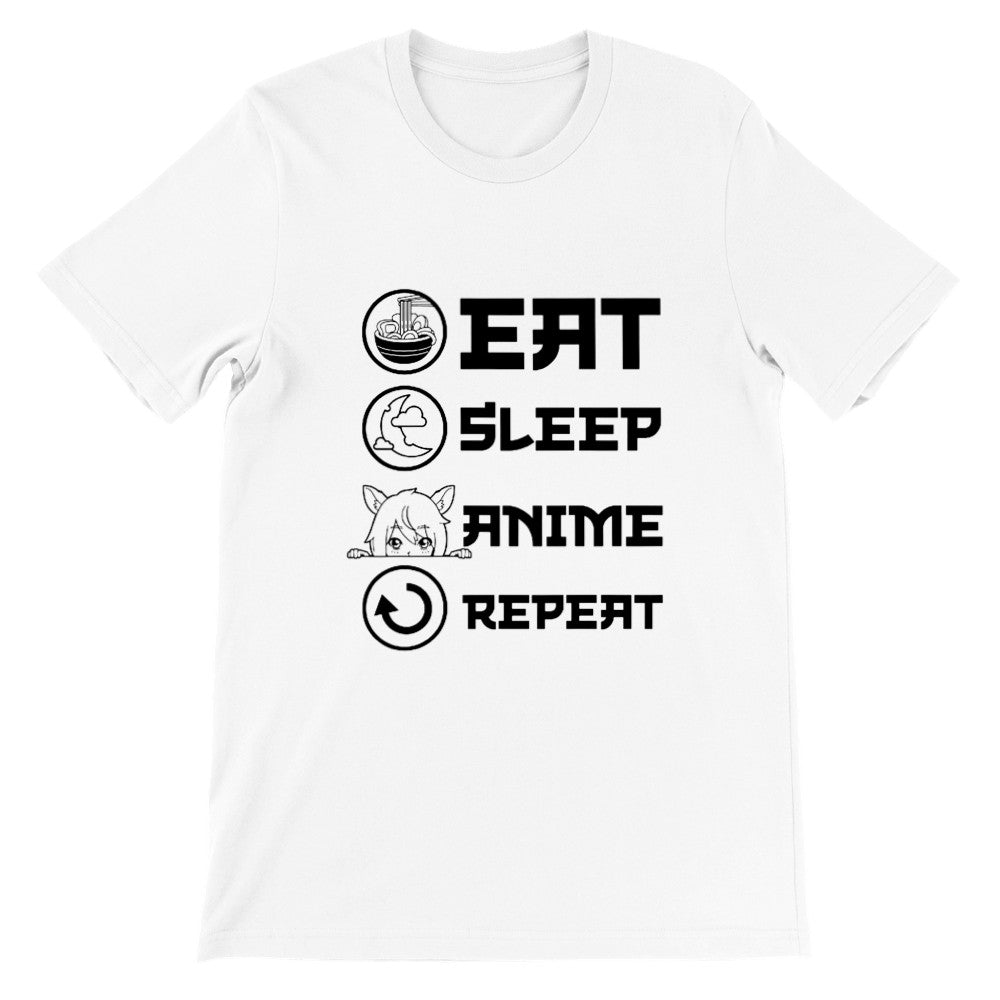 Quote t-shirt - Anime - Eat, Sleep, Anime, Repeat - Premium Unisex T-shirt 