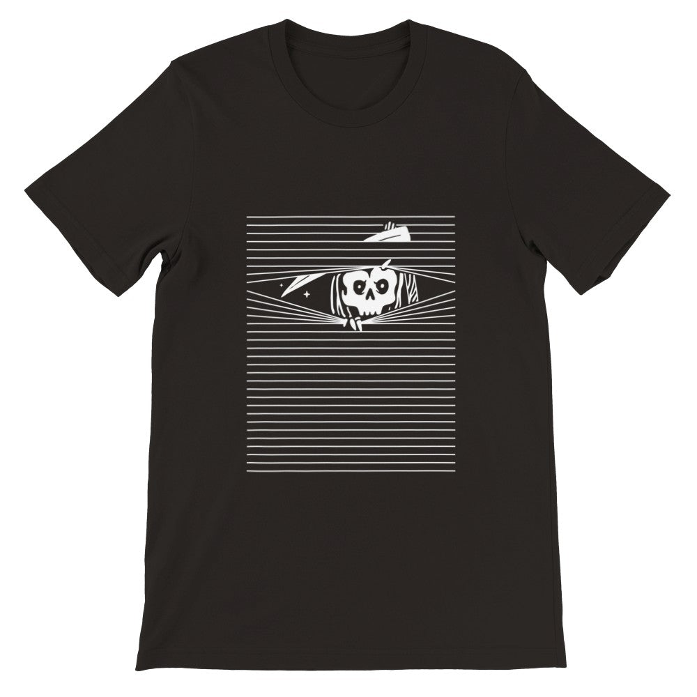 Lustige T-Shirts - Der Tod lauert Premium-Unisex-T-Shirt